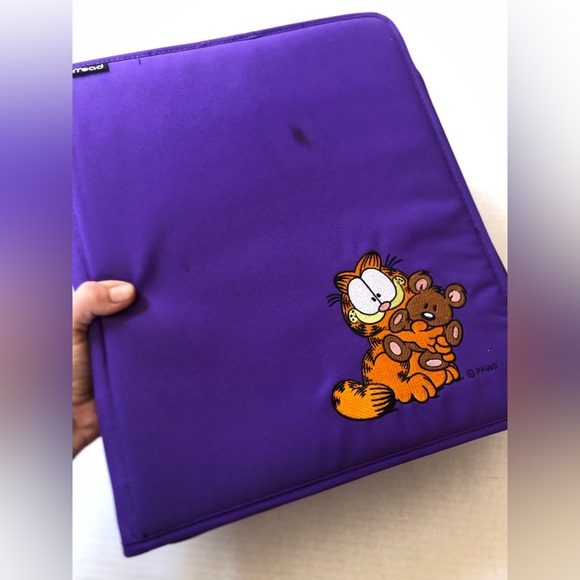 Vtg 90s Embroidered Garfield Binder - Picture 3 of 16